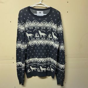 On the Byas Black and Cream Crewneck Sweater